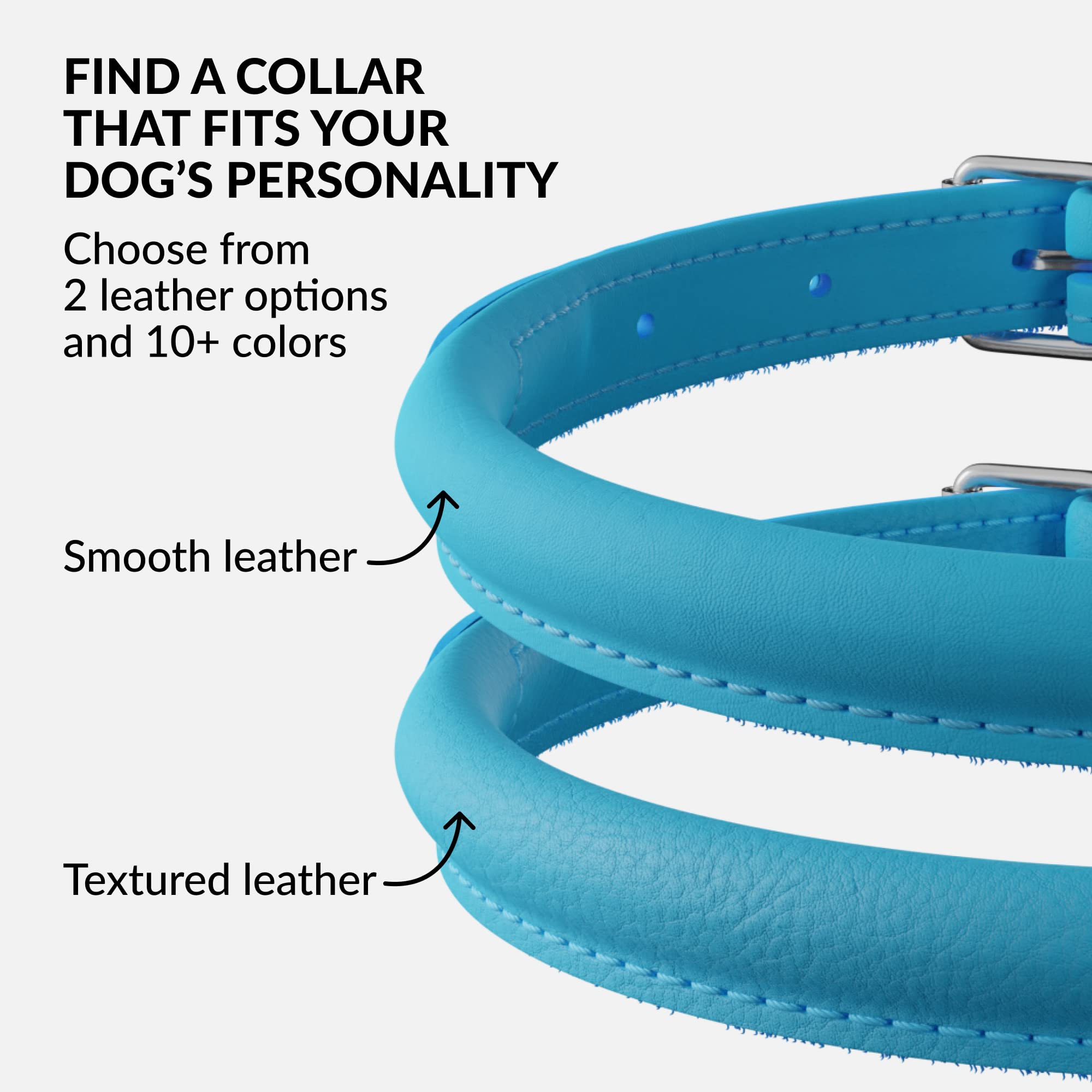 CollarDirect collar cuero enrollado, fácil limpieza tras salpicaduras