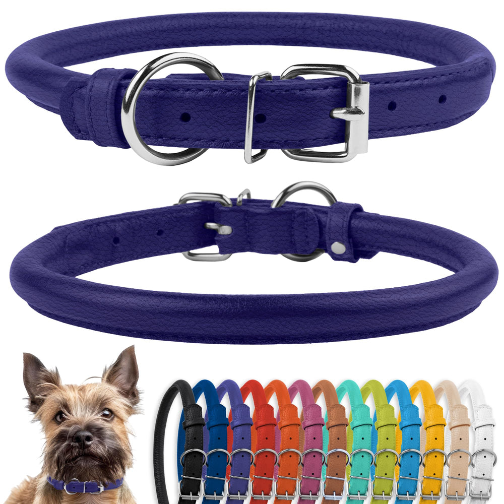 CollarDirect collar enrollado morado texturizado, cómodo para paseos diarios