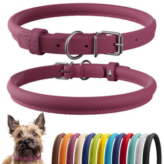 CollarDirect collar de cuero enrollado para perro, suave y evita enredos