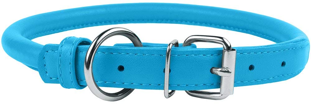 CollarDirect collar ligero de cuero enrollado, perfecto para perros pequeños y gatos.