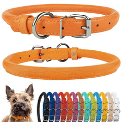 CollarDirect collar de cuero enrollado suave para evitar enredos en pelaje largo