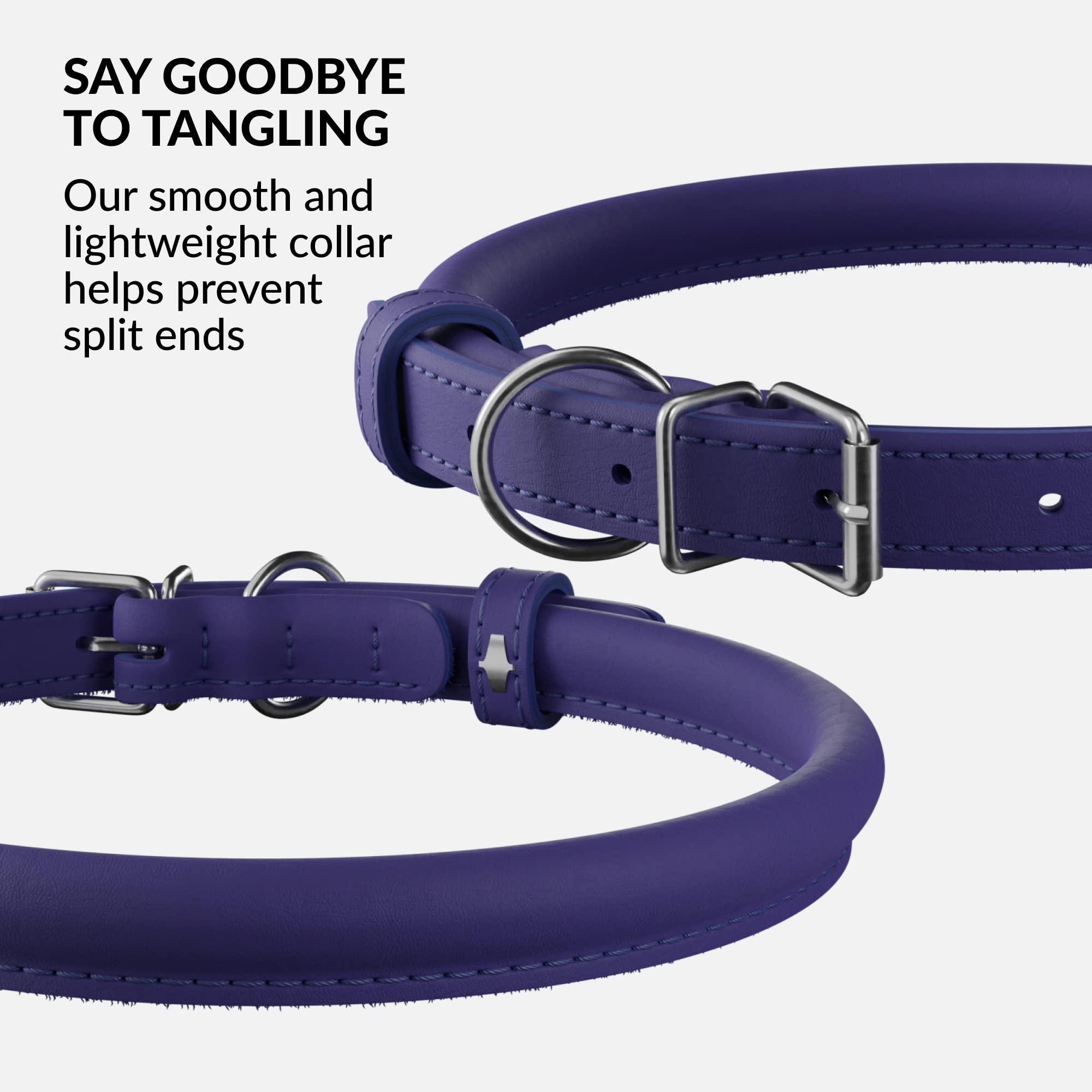 CollarDirect collar de cuero suave para perros y gatos con ajuste cómodo.