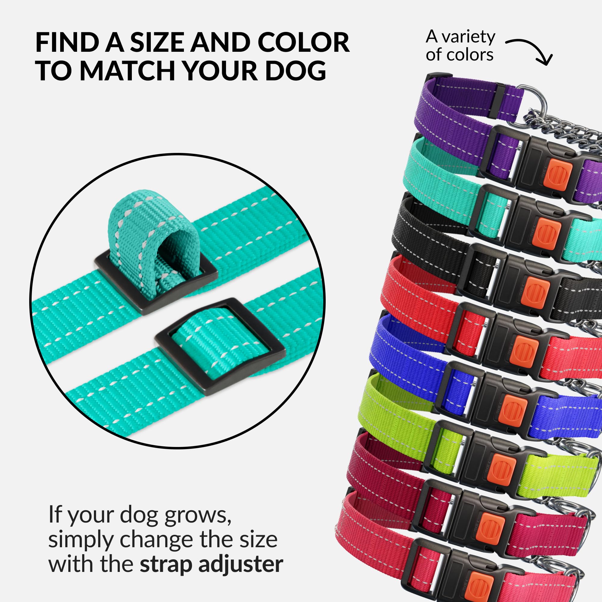 Acabado artesanal de CollarDirect Martingale para entrenamiento y paseos
