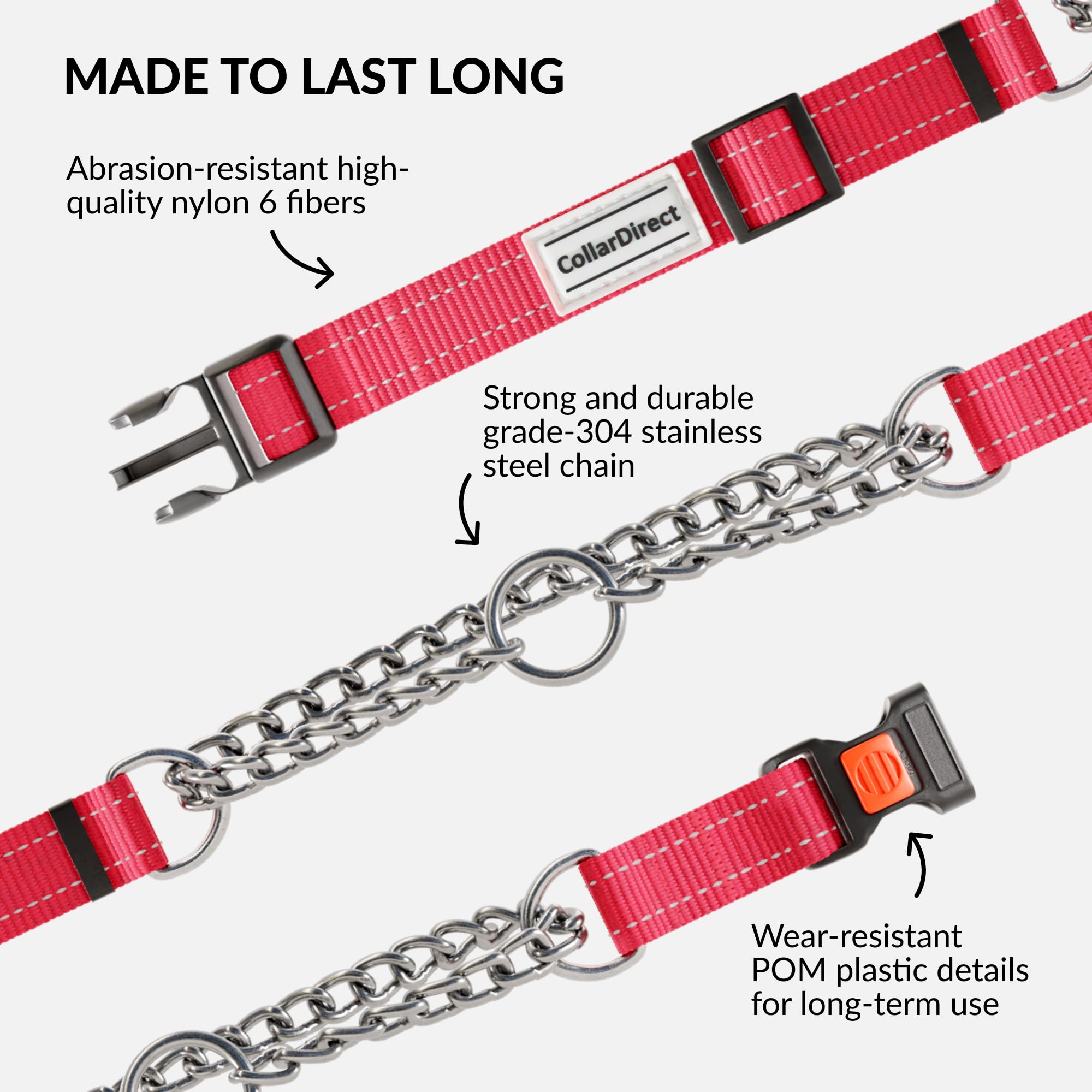 CollarDirect Martingale talla 14-17 pulgadas en rosa para cuello mediano