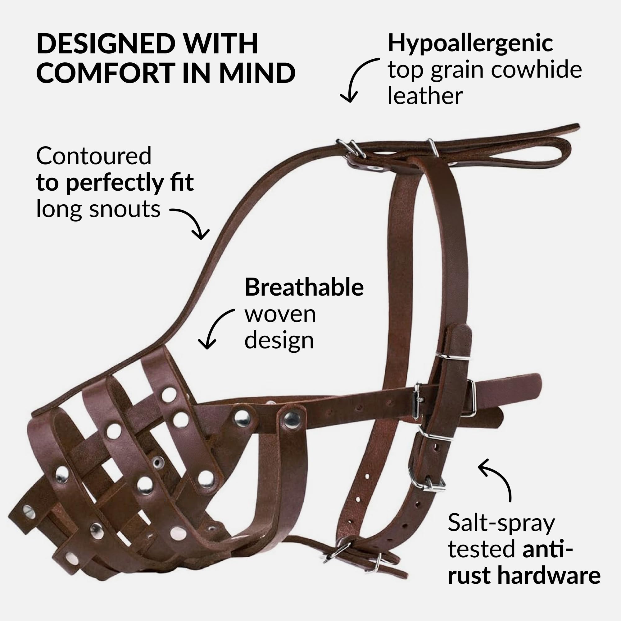 CollarDirect dog muzzle with adjustable straps for quick secure fit