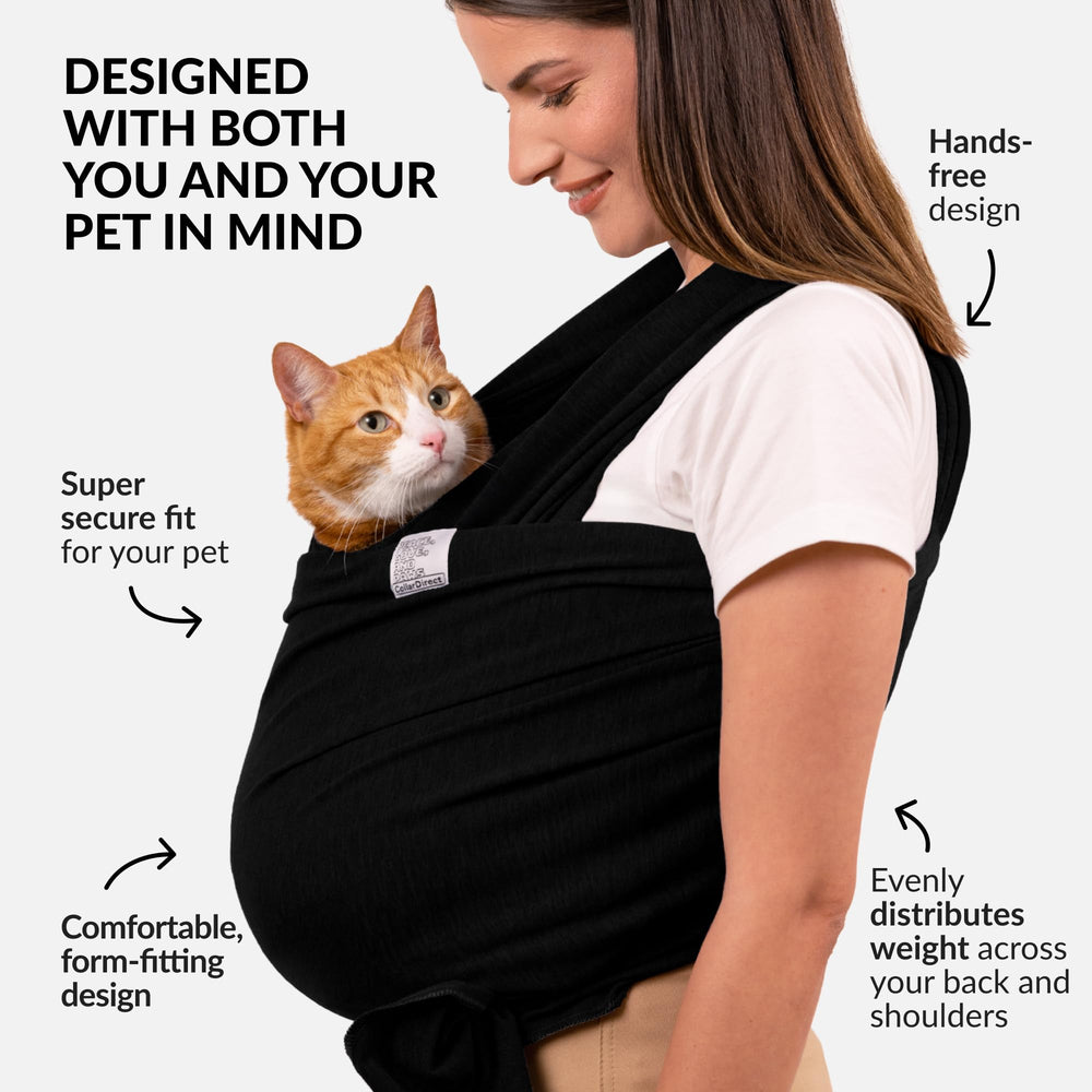 CollarDirect dog sling carrier blue emphasizes breathable cotton-spandex for all-day wear.