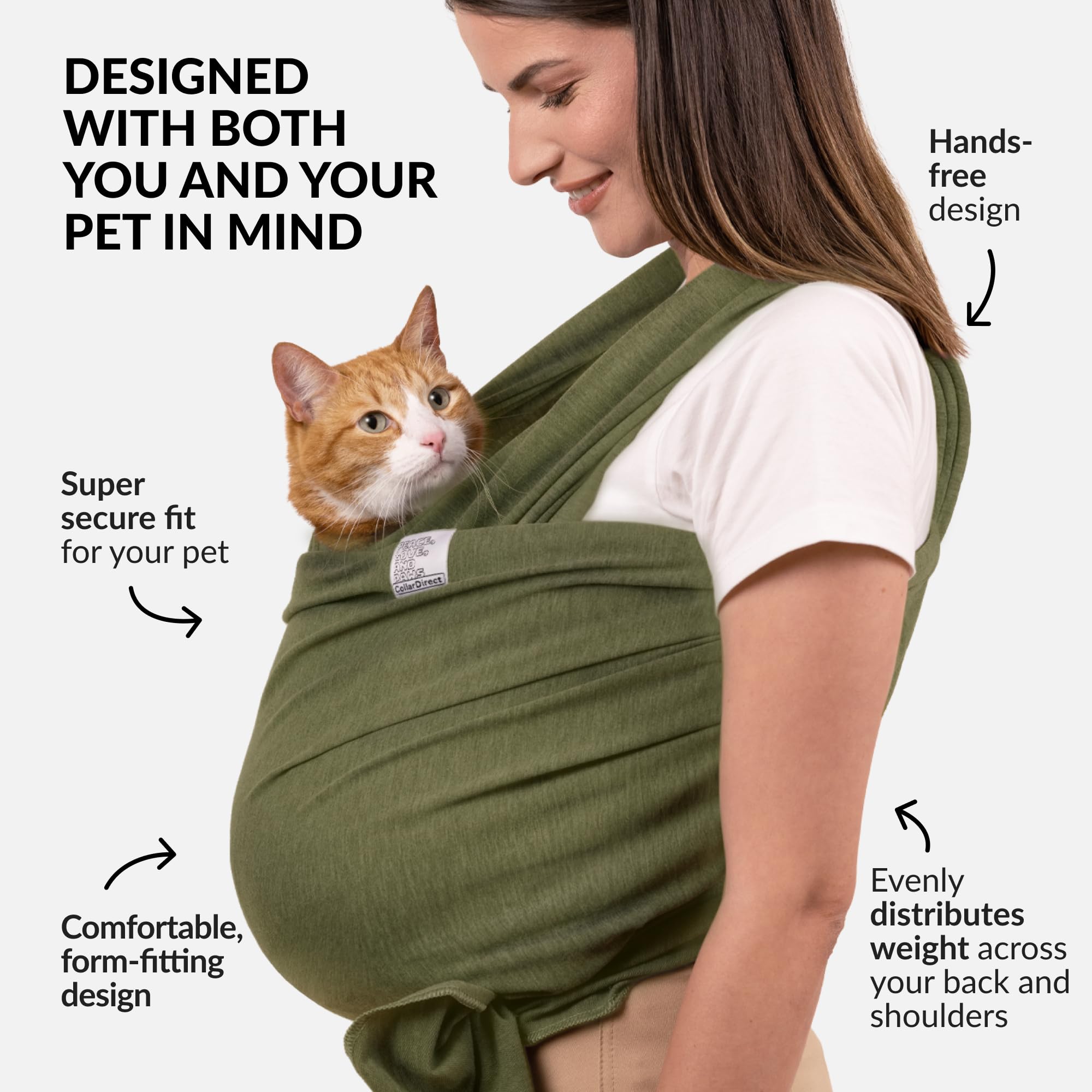 CollarDirect dog sling secure-fit highlights snug, safe wear for your pup.