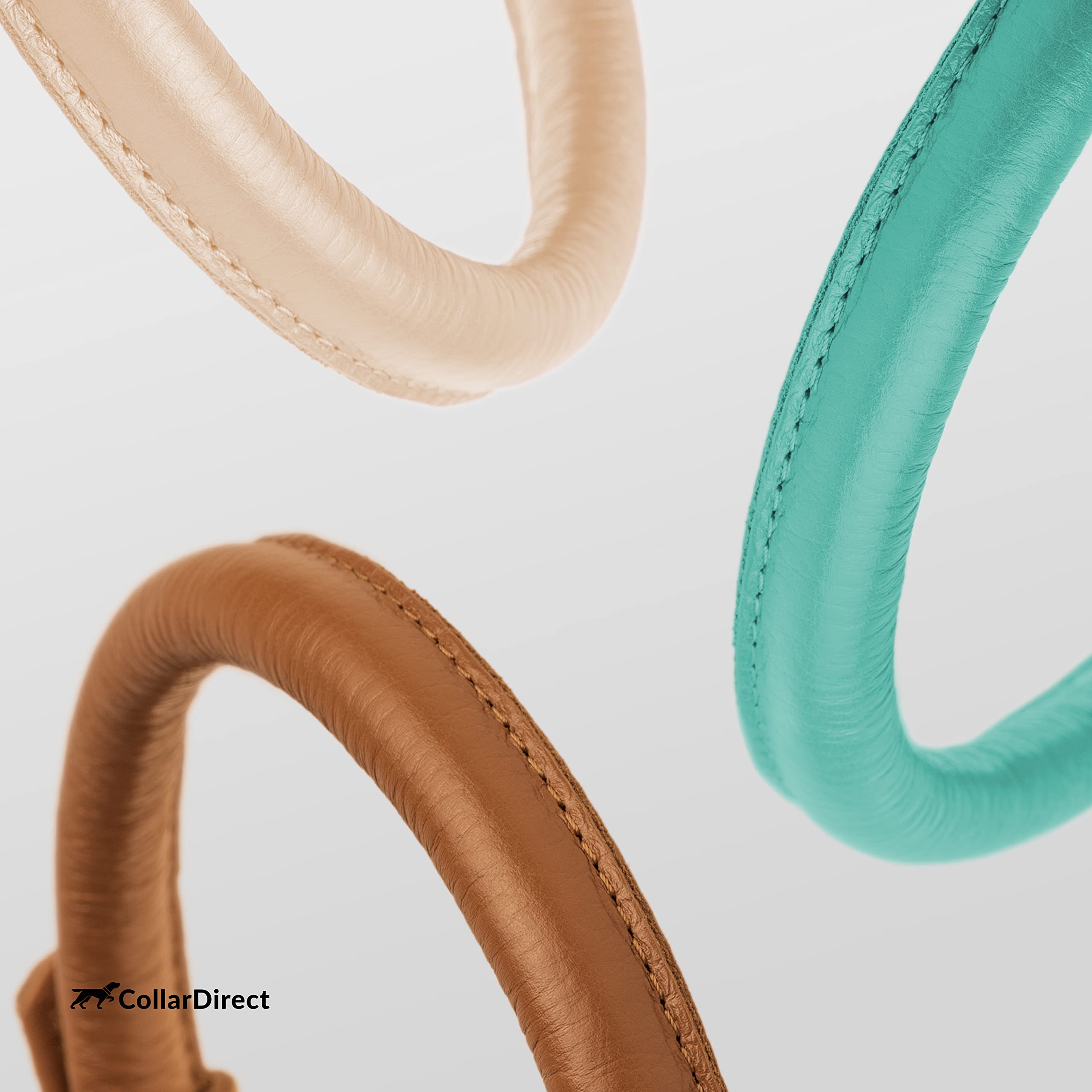 CollarDirect easy-clean leather collar resists mud and water.