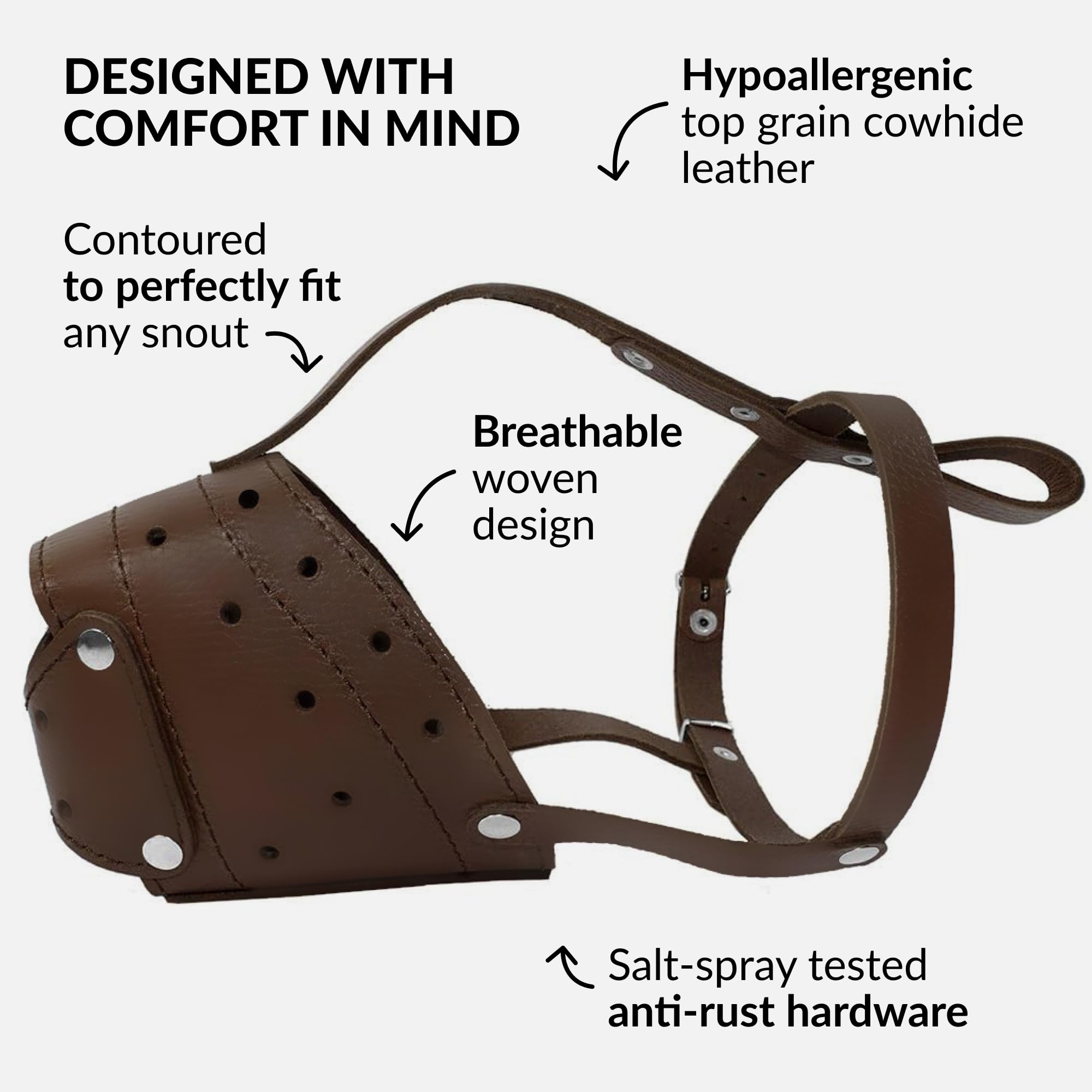 CollarDirect Muzzle adjustable straps ensure quick, secure fit