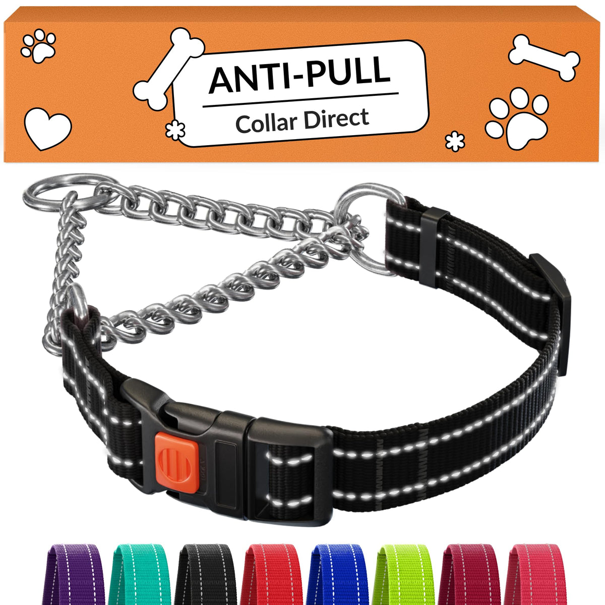 CollarDirect martingale de nylon reflectante para mayor visibilidad nocturna