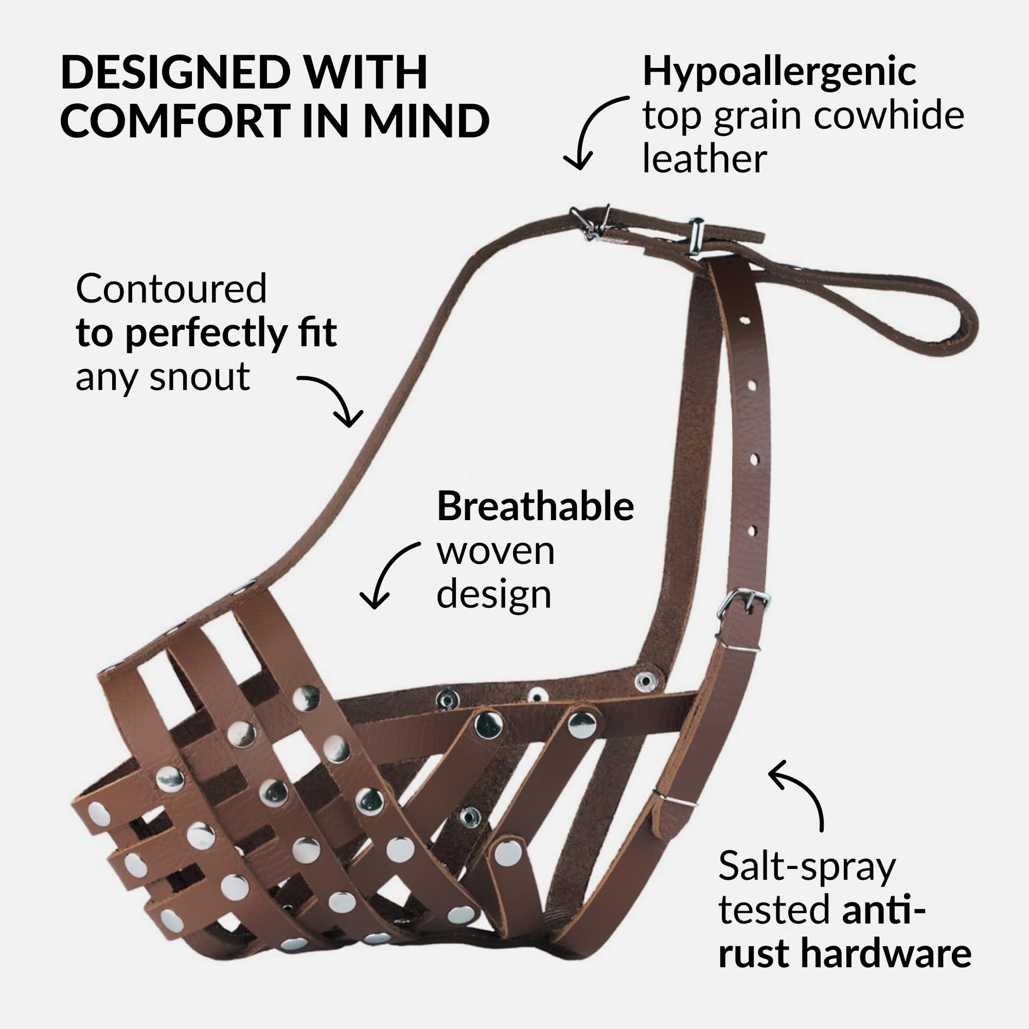 CollarDirect Pitbull basket-design muzzle is soft on fur during walks.
