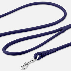 CollarDirect rolled leather leash 6ft blue ensures comfortable grip during walks