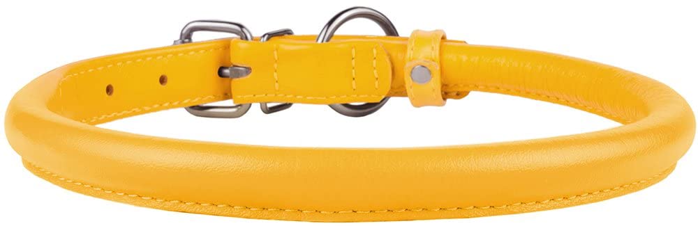 Size chart showing CollarDirect rolled leather collar neck 15-18 inches.