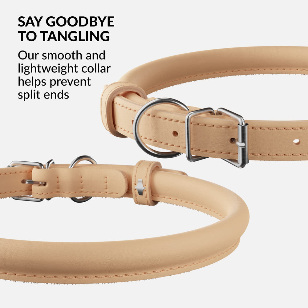 CollarDirect beige padded-round collar shown on a dog for everyday wear.
