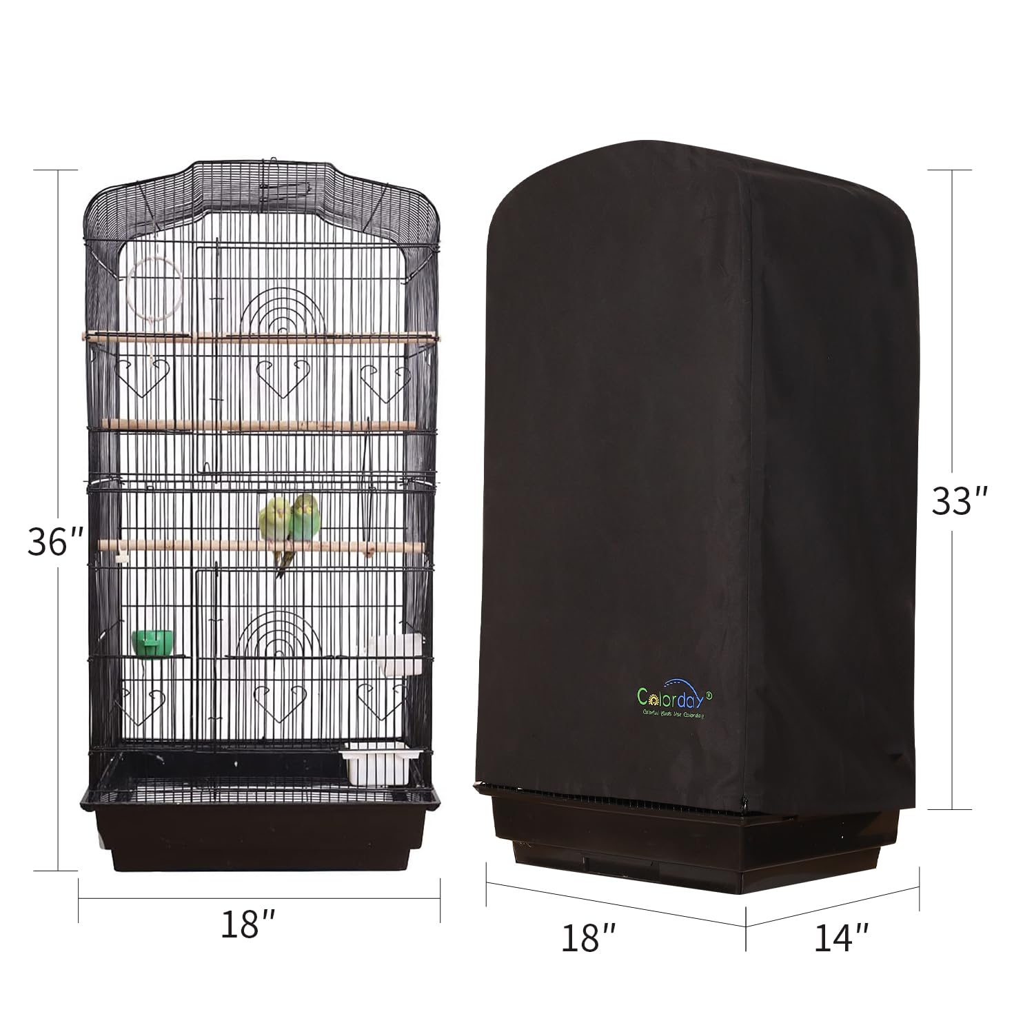 Colorday Good Night Bird Cage Cover Open-Top design supports daytime access and airflow.