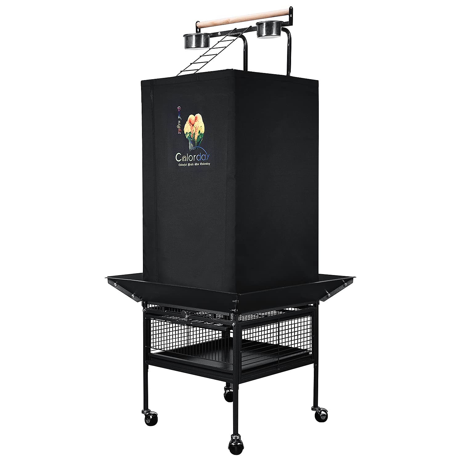 Colorday Good Night cage cover for 61-inch cages helps minimize visual distractions.