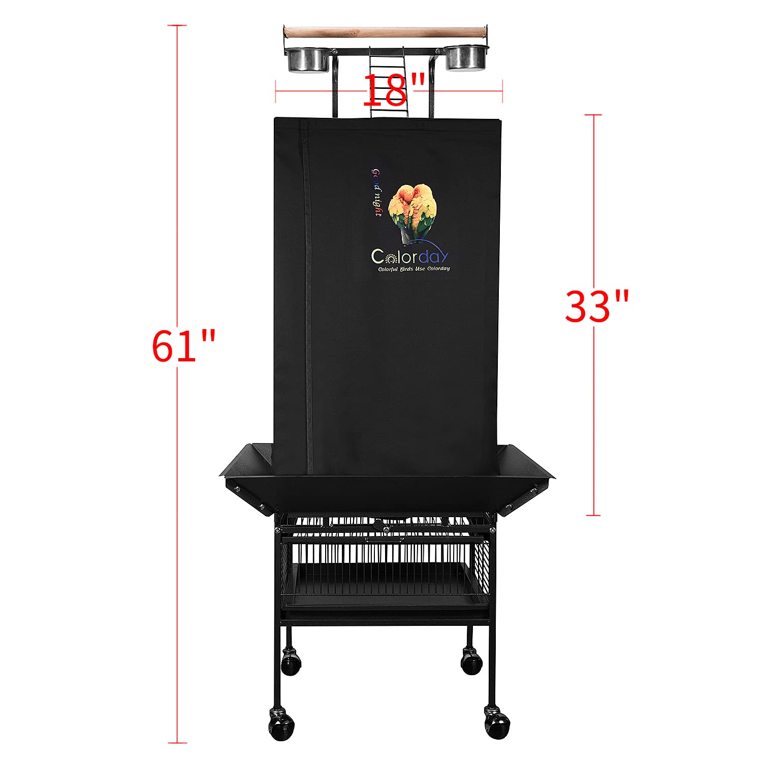 Colorday Good Night large 33in by 87in cover fits play-top cages securely.