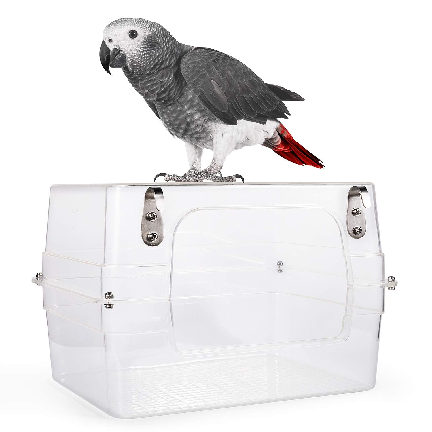 Colorday large bird bath cage-mount view for easy cage attachment