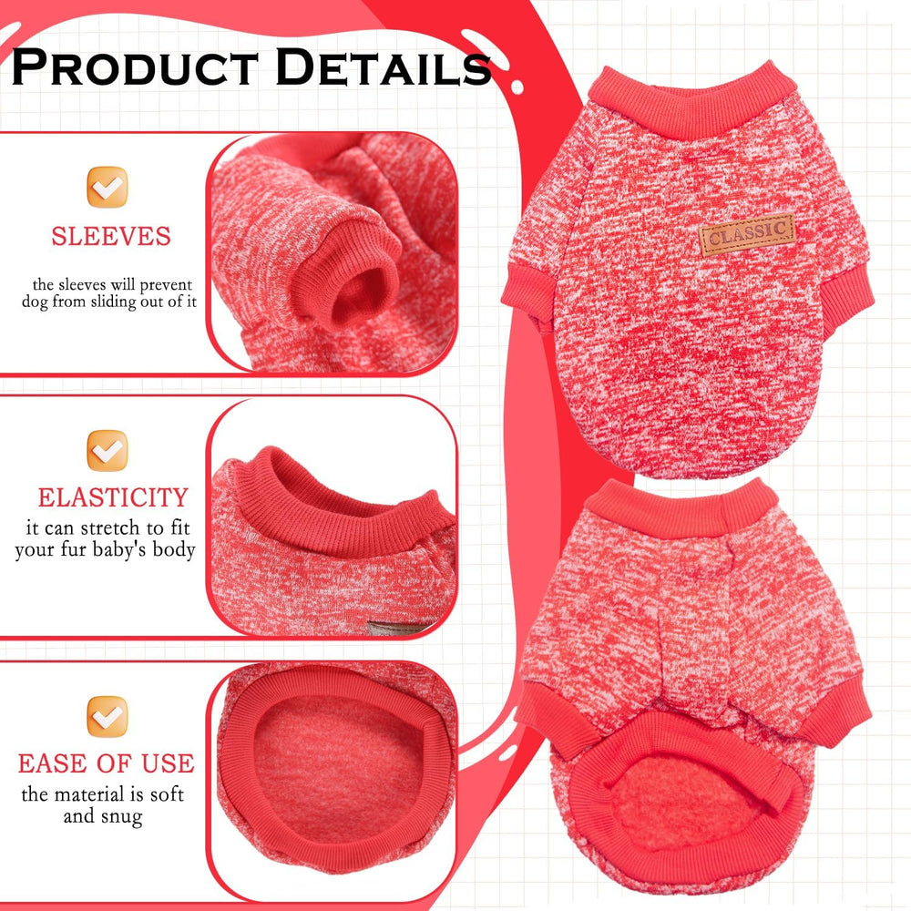 2 Pieces Dog Sweaters for Small Dogs colorful patterns for stylish indoor wear