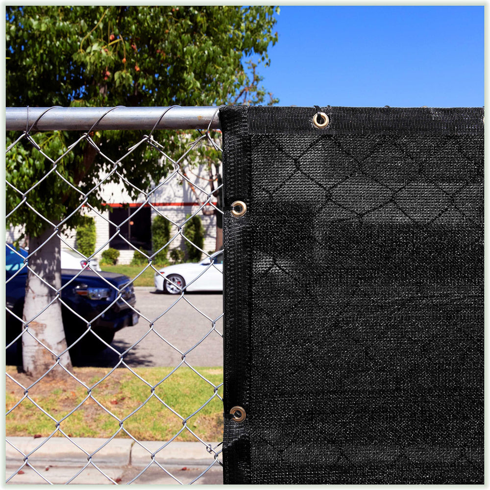 ColourTree shade cloth dog kennel close-up shows breathable fabric for cooler shade