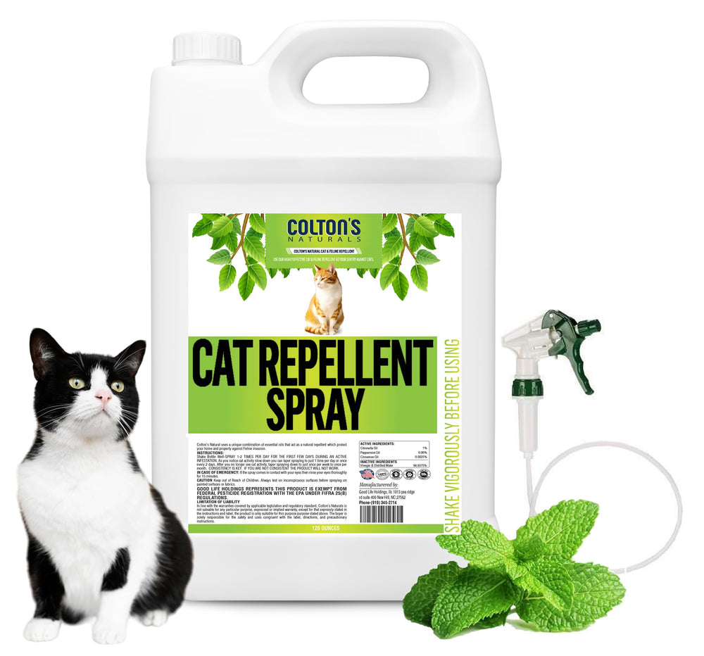 Colton's Naturals cat repellent spray bottle front view deters cats safely