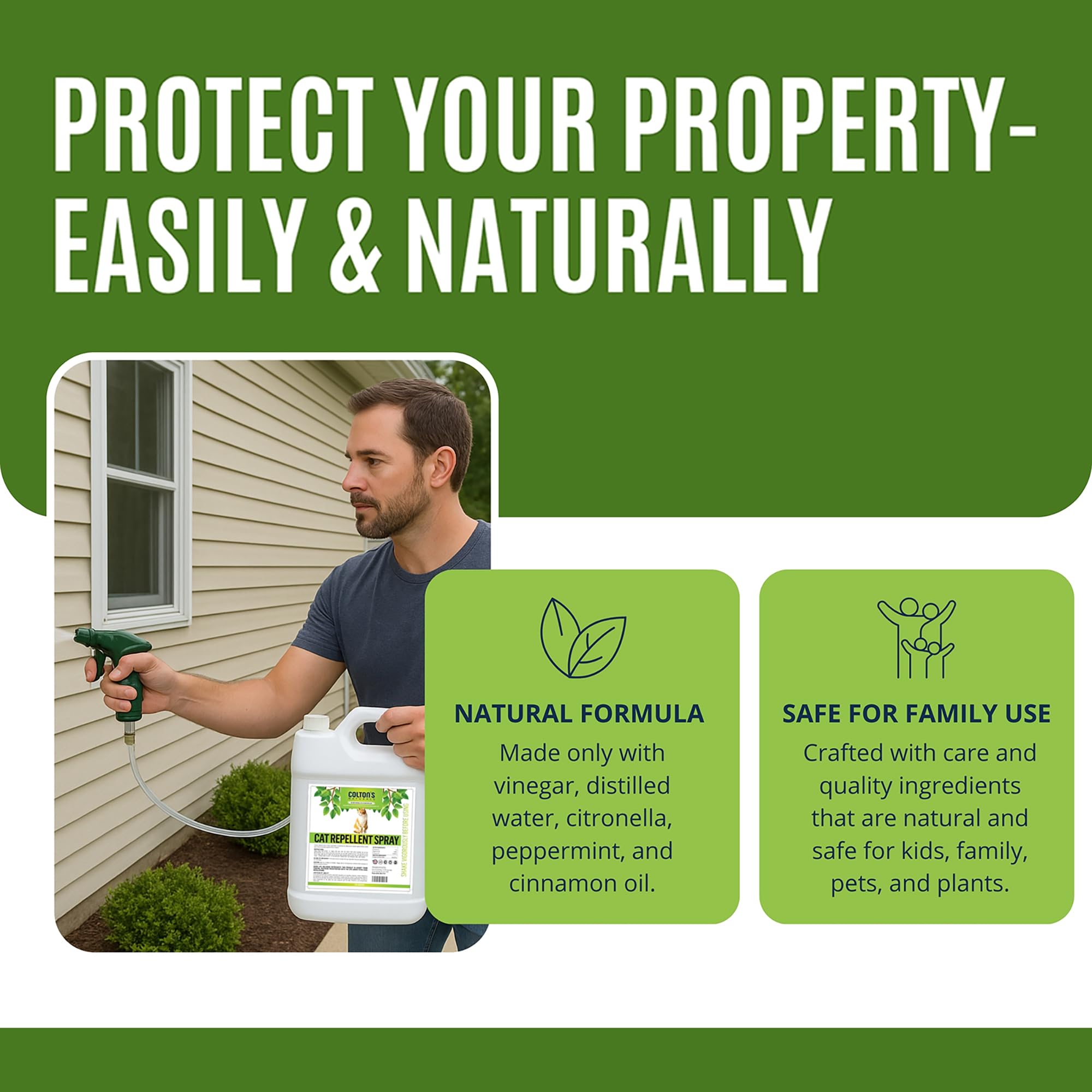 Colton's Naturals cat repellent spray garden yard keeps cats away from garden furniture