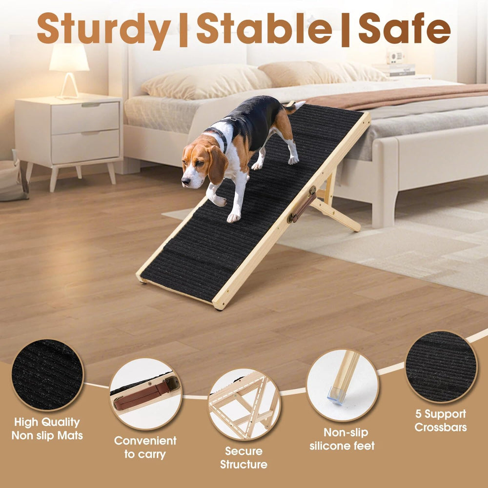 COLZEA dog ramp anti-slip carpet boosts grip to help pets climb confidently.
