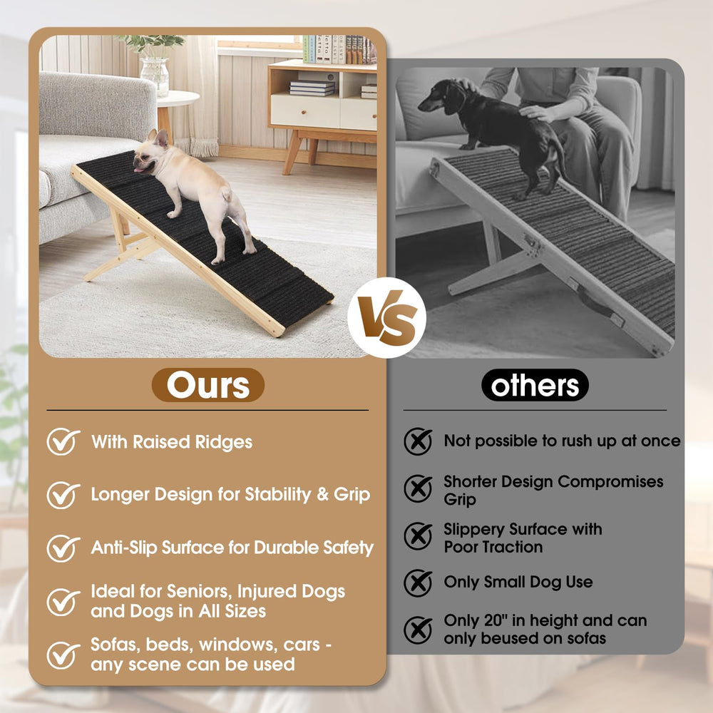 COLZEA dog ramp durable-materials image highlighting chew-resistant wood and lasting carpet