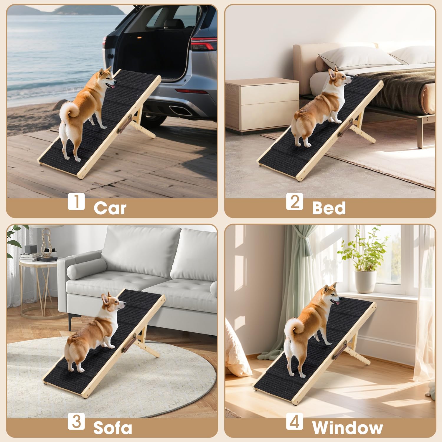 COLZEA ramp supports up to 90 lbs for reliable, versatile pet access.