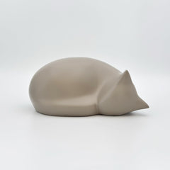 Comemori sleeping cat urn matte finish close up highlighting premium craftsmanship