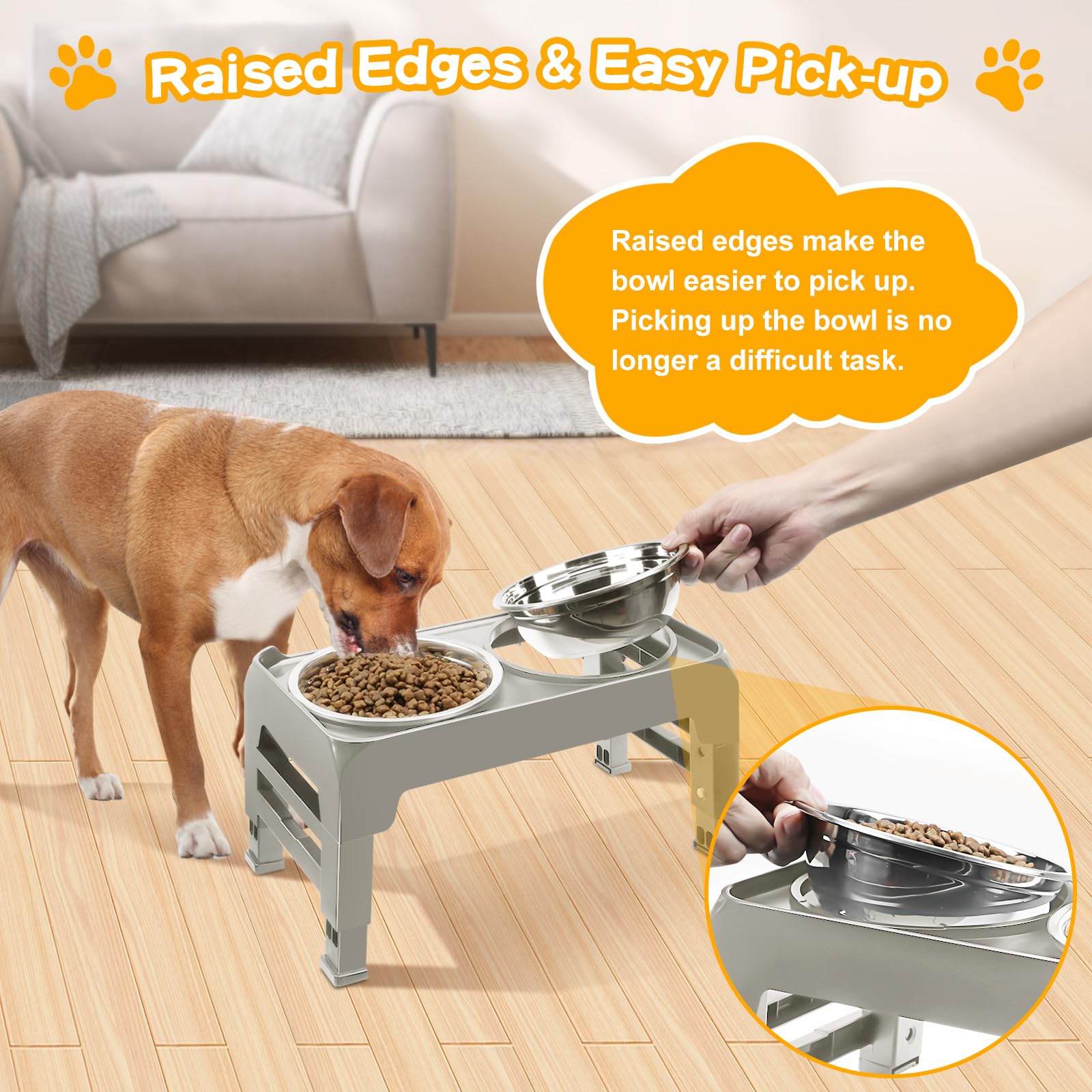 COMESOON anti-slip feet keep bowls steady during feeding and protect floors