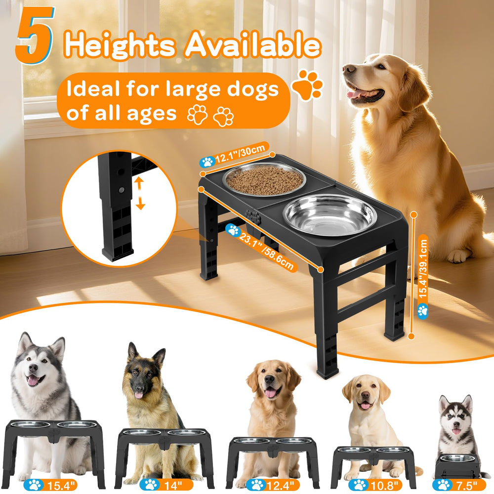 COMESOON anti-slip pads and paw buckles keep the stand stable during meals.