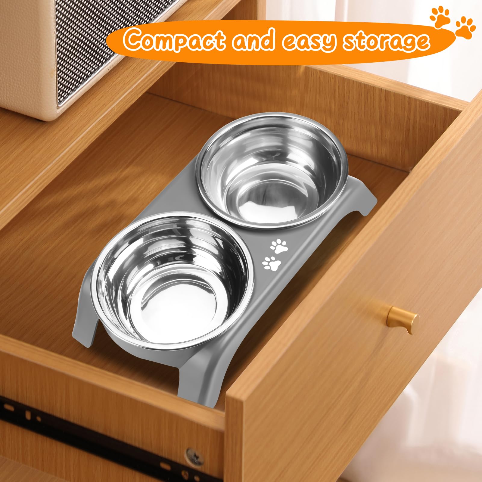 COMESOON compact raised stand fits small spaces for indoor pets
