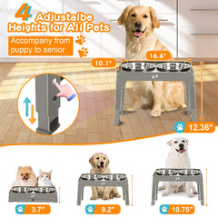 COMESOON dual-50oz stainless bowls highlight large capacity for bigger dogs.