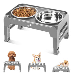 COMESOON elevated dog bowl stand with adjustable height for easy feeding.