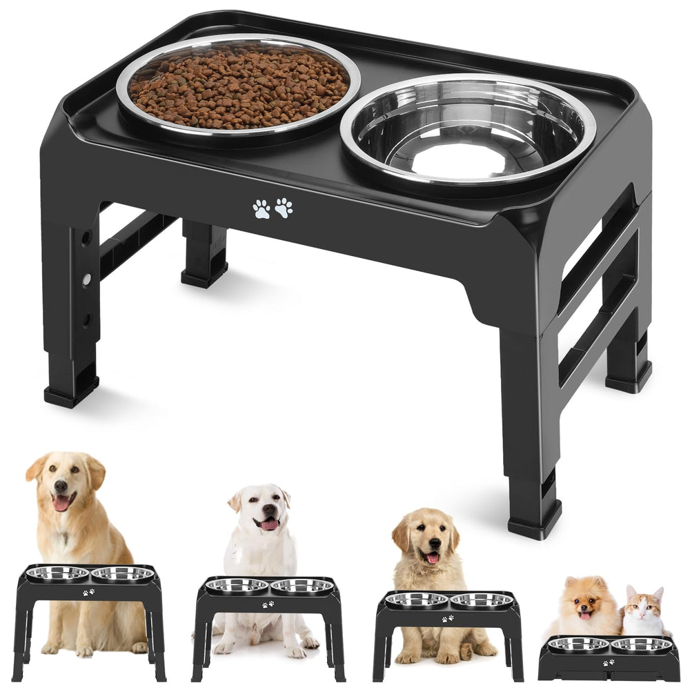 COMESOON elevated dog bowls stand with bowls for stable, clean dining.