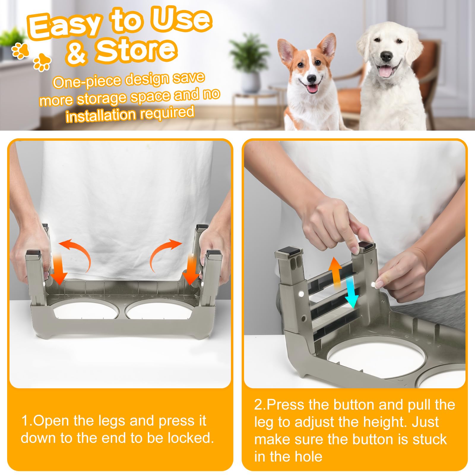 COMESOON removable 25oz stainless bowls simplify cleanup after meals