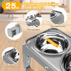 COMESOON thickened stainless steel bowls provide durable, long-lasting feeding.