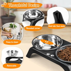 COMESOON thickened stainless steel bowls keep food and water separate.