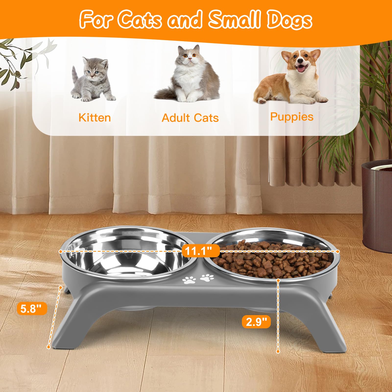 COMESOON whisker-friendly design reduces whisker contact for comfortable eating