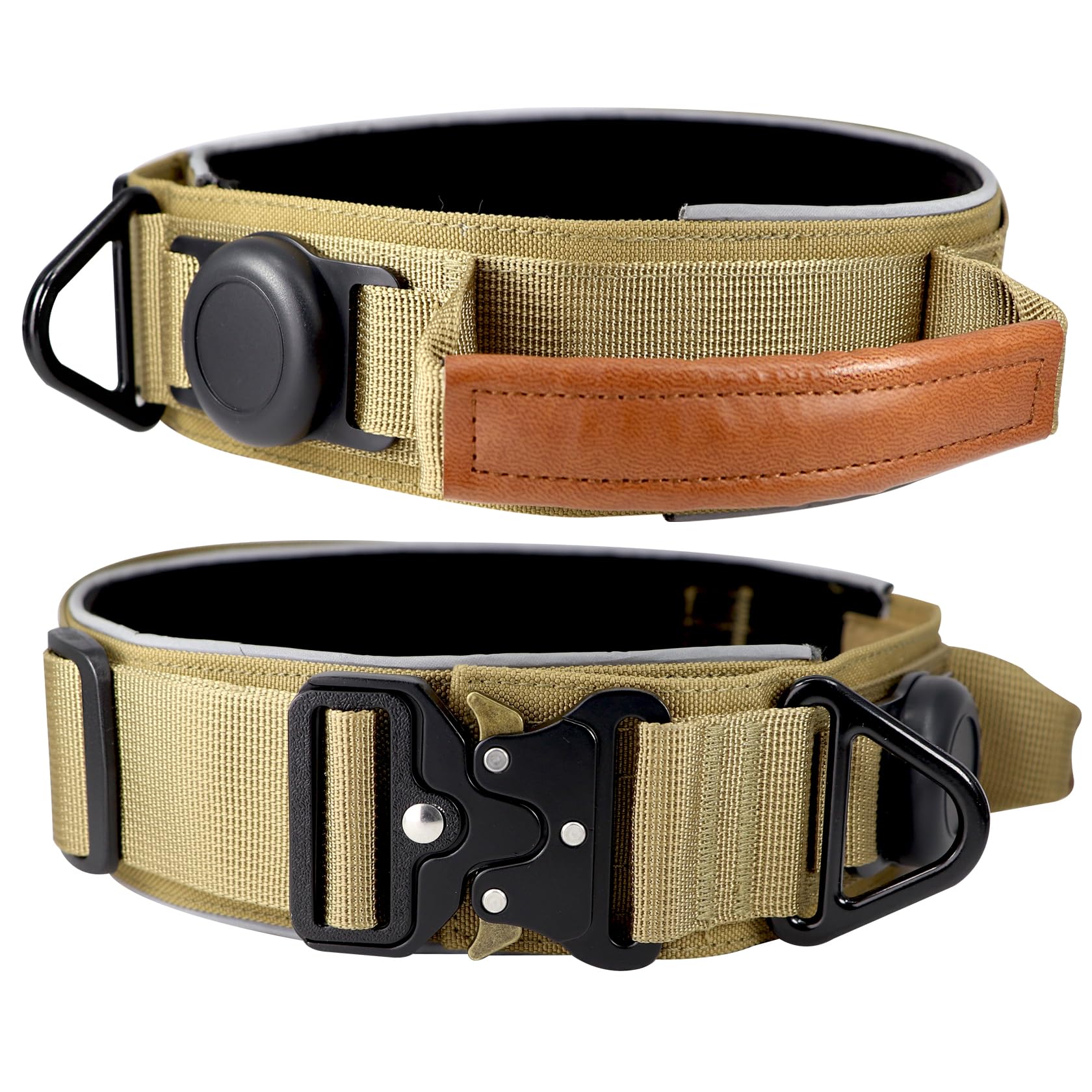 Comfluxe AirTag holder closeup with waterproof seal for tracking in wet conditions