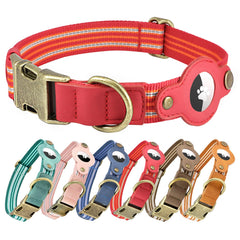 Comfluxe AirTag dog collar large red soft nylon for comfortable wear and tracking
