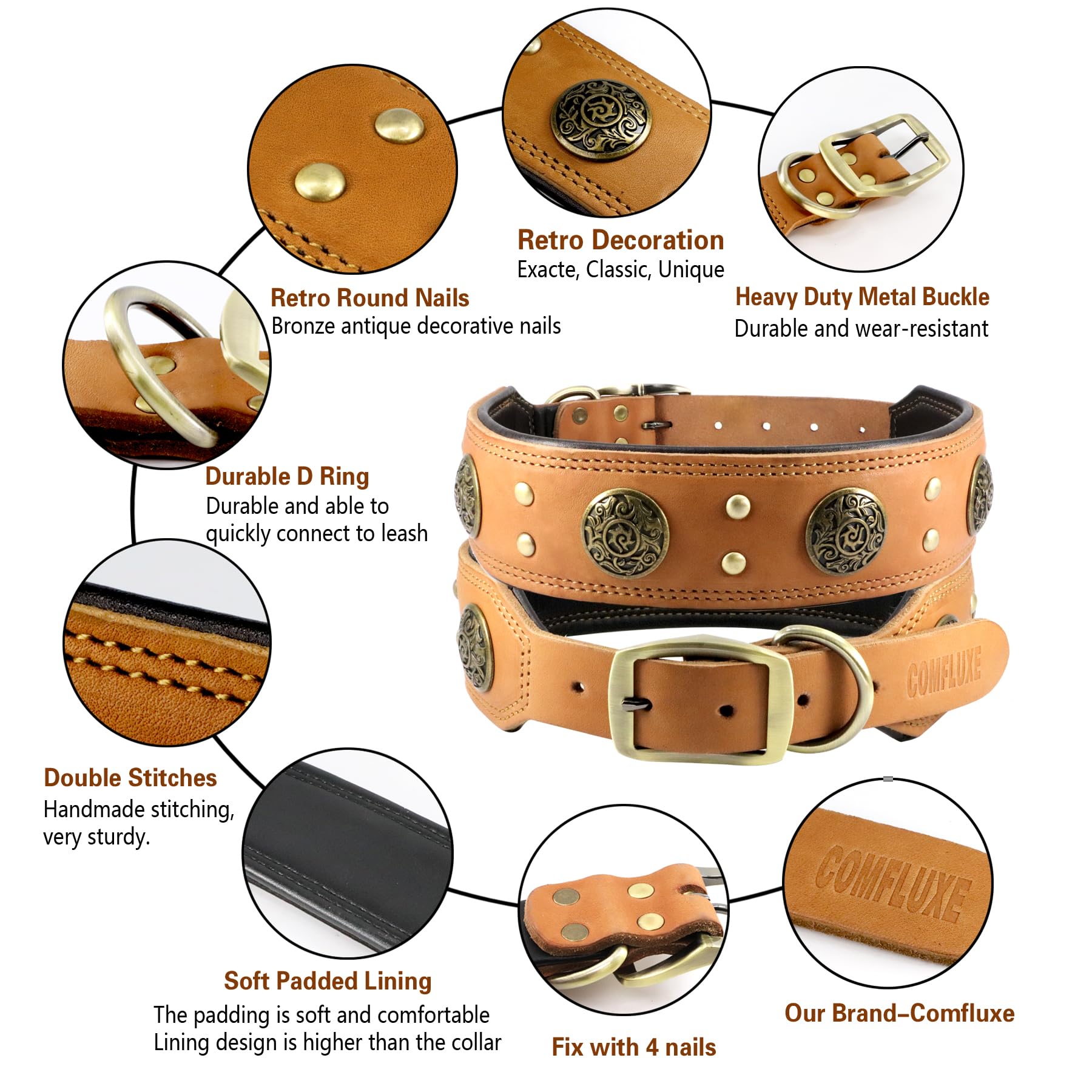 Comfluxe double-layer leather offers durability and premium comfort for long wear.