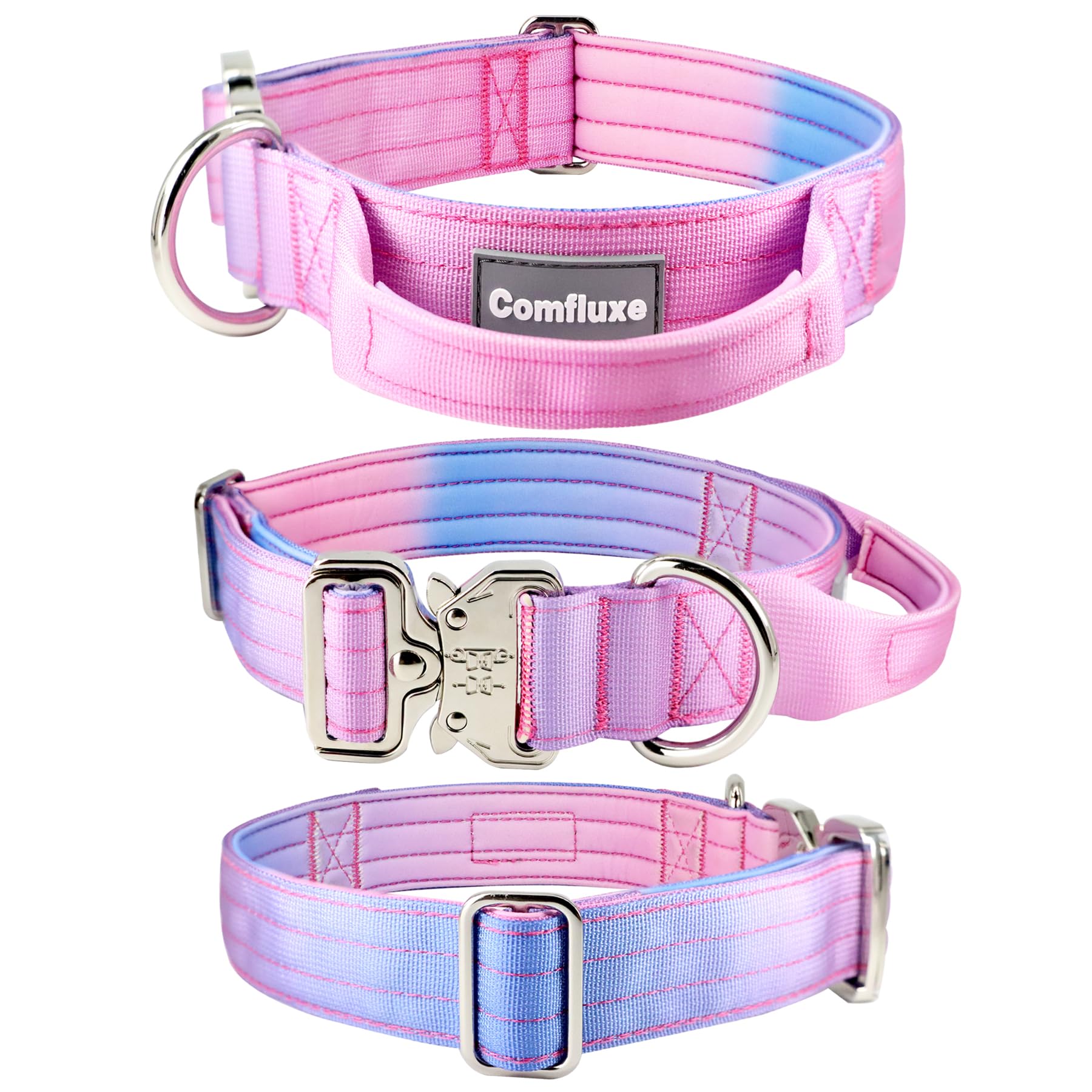 Comfluxe tactical dog collar quick-release buckle close-up