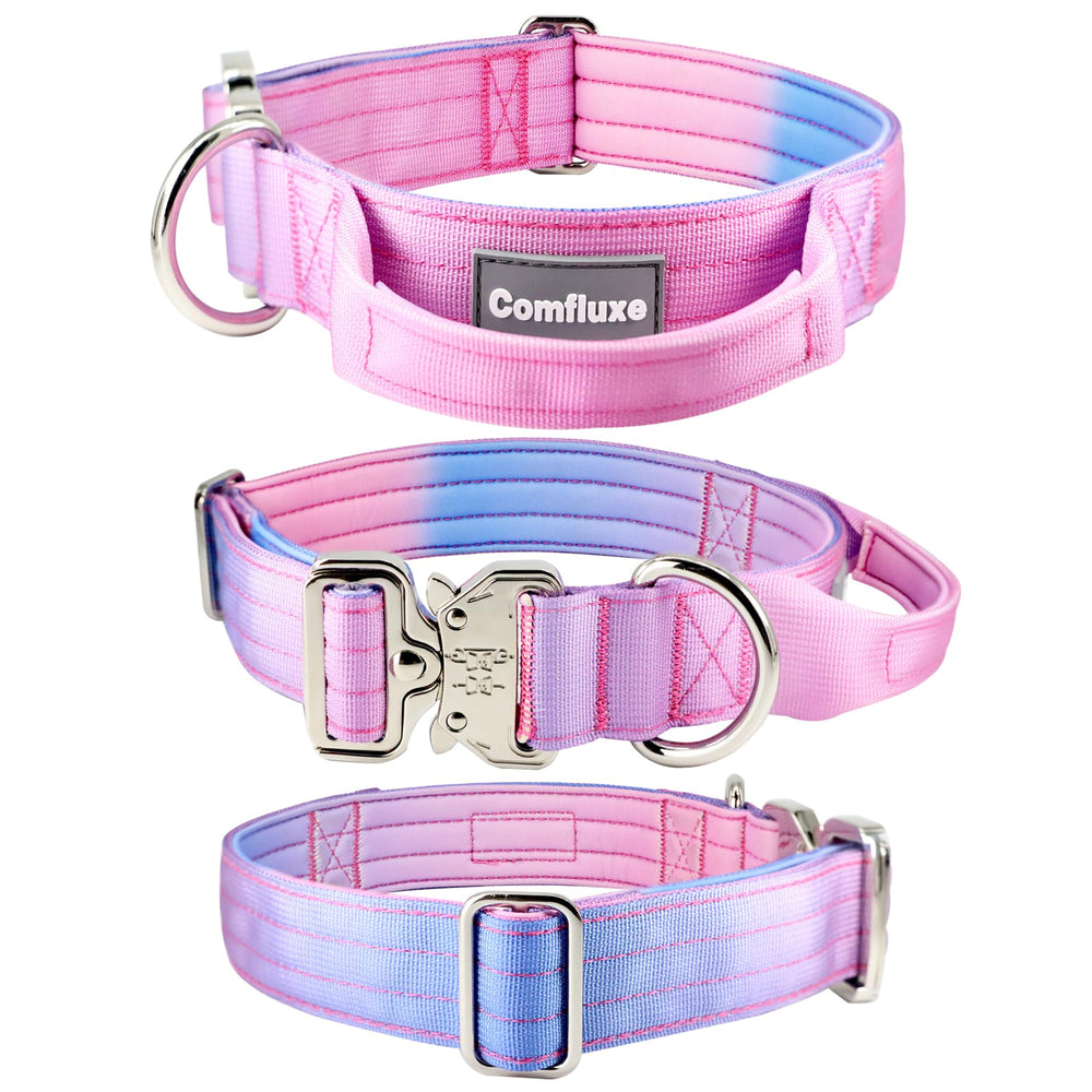 Comfluxe purple gradient collar stands out during training and outdoor exploration.