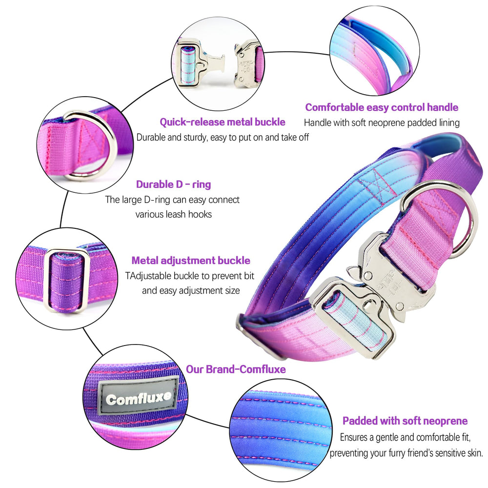 Comfluxe heavy-duty-nylon collar delivers durable performance for strong, active dogs.