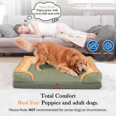 Comfort Expression dog bed with four-sided wrap offers secure, cozy containment.