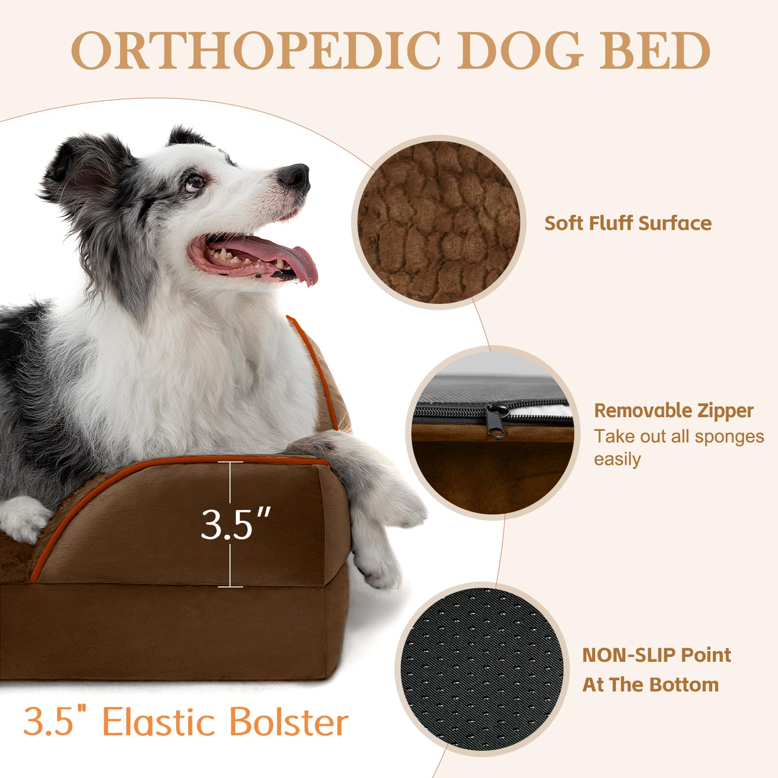 Comfort Expression medium bed fits medium dogs at 28x19 inches.