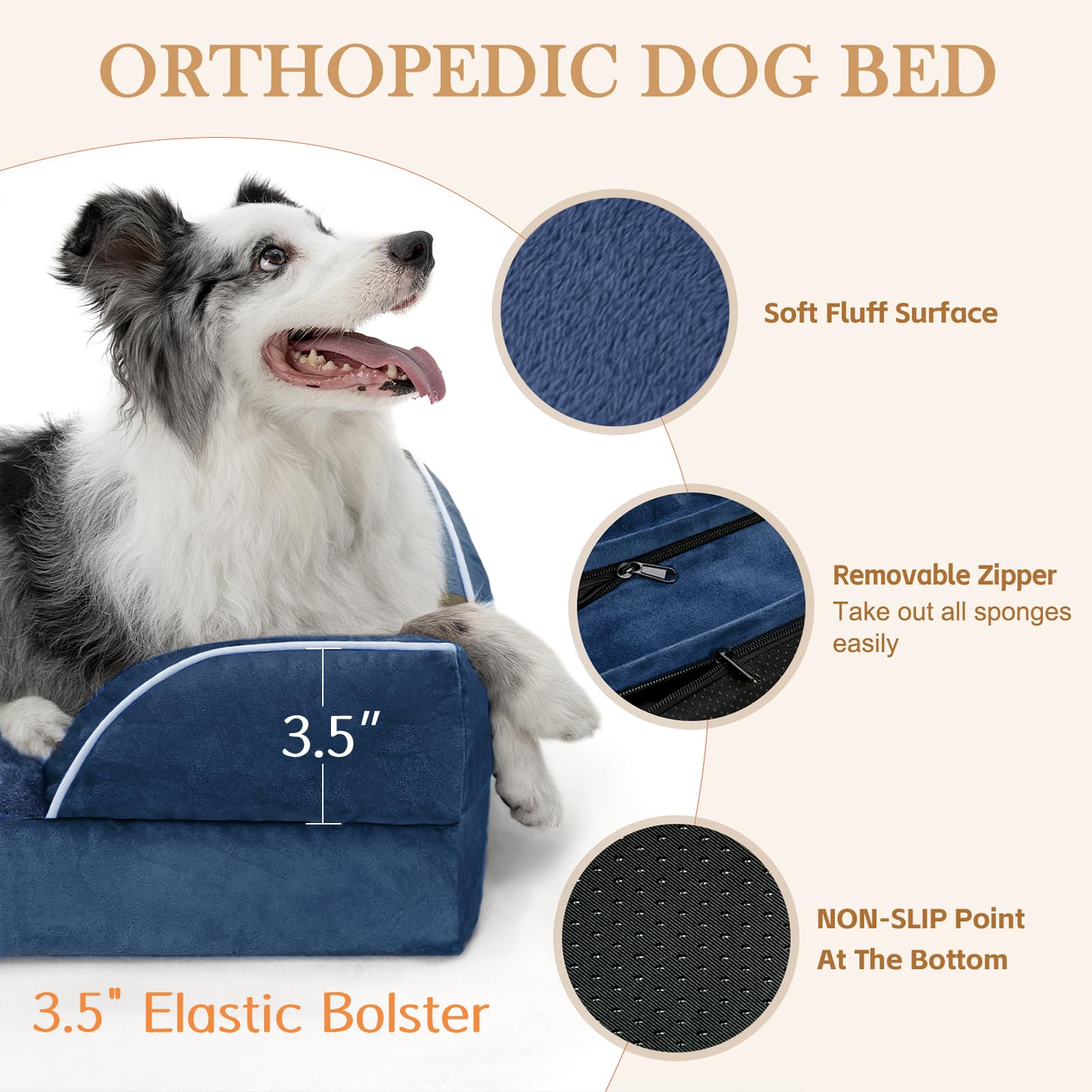 Comfort Expression non-slip bottom detail keeps bed in place.