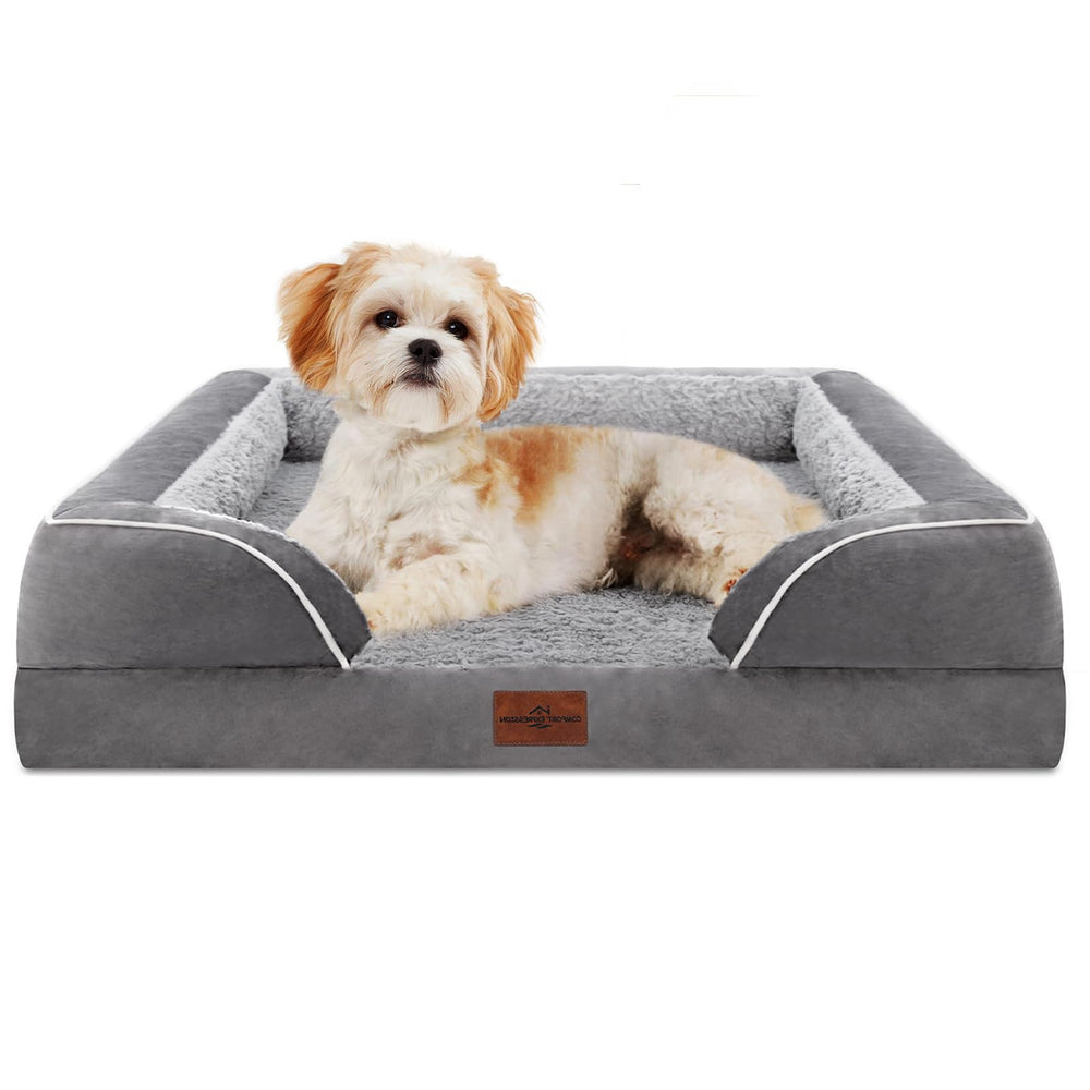 comfort expression orthopedic dog bed 28x19 closeup of egg crate foam supporting joints.